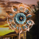 75"H Solar Wind Spinner, Copper and Verdigris Bloom