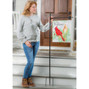 Holiday Poinsettia Garden Stake, Solar Sign-sational Greeter Stake, Winter Cardinal Couple, 55"H