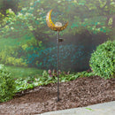 Cottage Garden Stake, Sun and Moon with Glass Crackle Ball, 29", Asst of 2, CDU