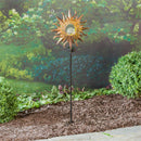 Cottage Garden Stake, Sun and Moon with Glass Crackle Ball, 29", Asst of 2, CDU