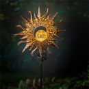 Cottage Garden Stake, Sun and Moon with Glass Crackle Ball, 29", Asst of 2, CDU