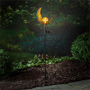 Cottage Garden Stake, Sun and Moon with Glass Crackle Ball, 29", Asst of 2, CDU