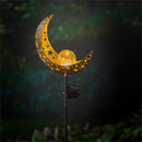 Cottage Garden Stake, Sun and Moon with Glass Crackle Ball, 29", Asst of 2, CDU