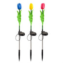 Solar Artificial Floral Garden Stake, 3 ASST, 12PC CDU