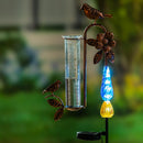 36"H Twinkling Light Solar Rain Gauge Garden Stake, Bronze with Bead Detail, 12pc CDU