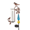 36"H Twinkling Light Solar Rain Gauge Garden Stake, Bronze with Bead Detail, 12pc CDU