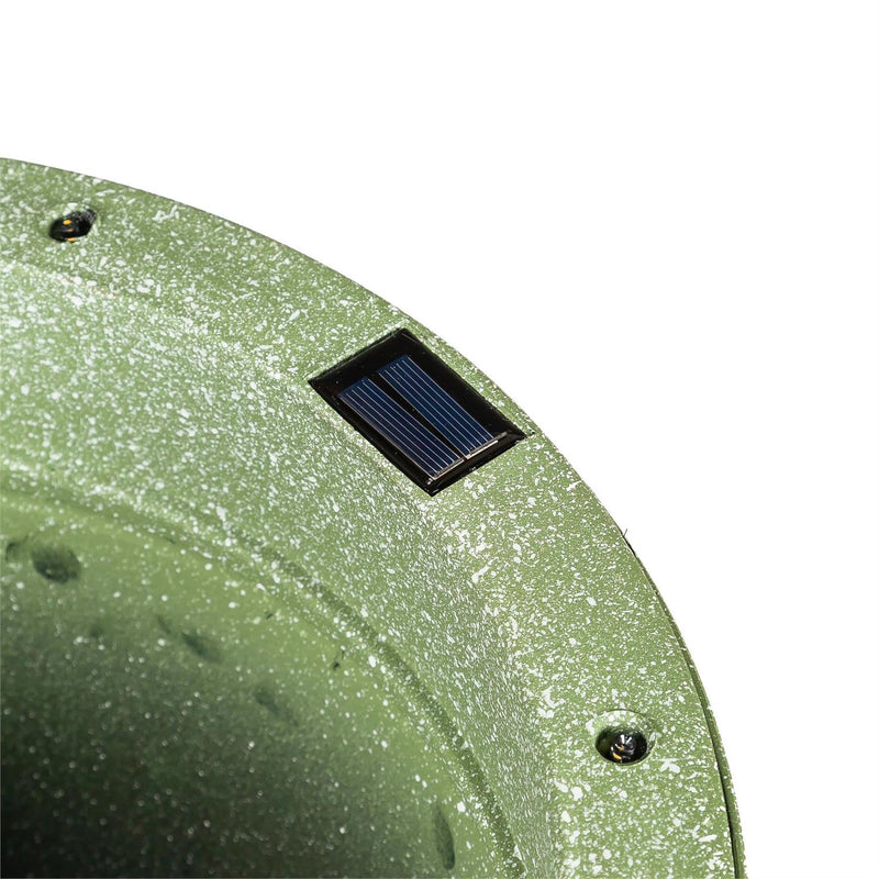 16" Solar Lit Plastic Planter, Green