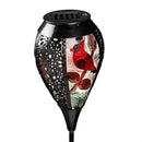 31.5"H Fire Flame Solar Garden Stake with Glass Cardinal, 2 Asst, 12pc CDU