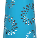 Solar Laser Cut Metal Bird Bath with Pedestal, Blue