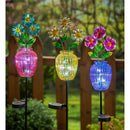 39.5" Flower Solar Garden Stake, 3 Asst, 4 of Each, 12 Piece CDU