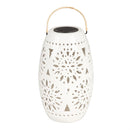 14.6" White Ceramic Solar Lantern