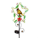 Twinkling Solar Acrylic Christmas Wreath Bird Garden Stake, 3 Asst, 4 of Each, CDU of 12