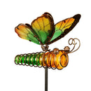 35"H Solar Garden Stake, Glass Butterfly, In CDU