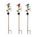 Cottage Garden Rain Gauge, Solar Perched Bird Garden Stake, 36"H, CDU