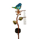 Cottage Garden Rain Gauge, Solar Perched Bird Garden Stake, 36"H, CDU