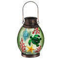 Hand-Painted Solar Glass Lantern- Seashell
