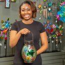 Hand-Painted Solar Glass Lantern- Seashell