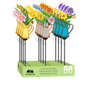 32"H Solar Garden Stake, Spring Blooms Watering Can, In CDU