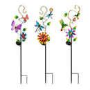 36"H Solar Garden Stake, Neon Pollinator