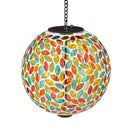 8" Solar Hanging Mosaic Gazing Ball, Colorful Leaves