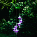 Evergreen Wind,White Light Solar Mobile, Purple Fairy Flower,7.1x7.1x39 Inches