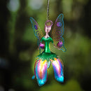 12"H Solar Lantern, Blue Ombre Hanging Fairy