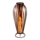 16"H Solar Flame Lantern, Bronze Teardrop