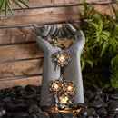 VivaStyle Bird Feeder, Floral Hand Solar Bird Feeder, 12"H