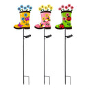 Cottage Garden Stake, Solar Rain Boot, 40", CDU