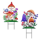 Cottage Garden Stake, Solar Mushroom, 28", CDU