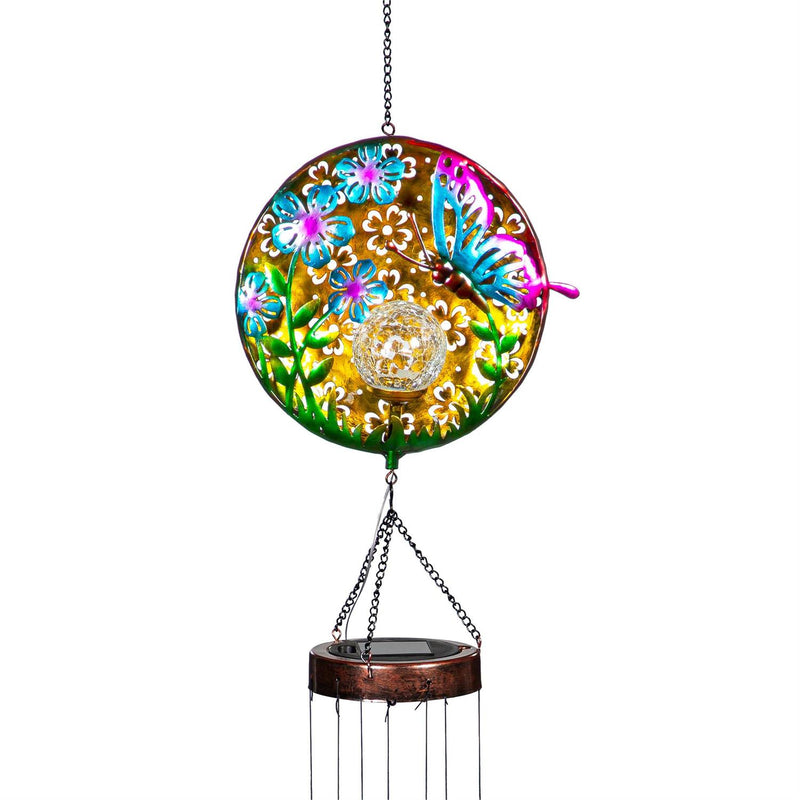 Pollinator Garden Mobile, White Light Solar Mobile, Scenic Pollinator