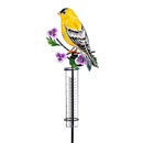 Cottage Garden Rain Gauge, Spring Bird Solar Rain Gauge Garden Stake, 36", CDU