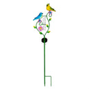 Neon Birds Solar Rain Gauge Garden Stake, 32", CDU