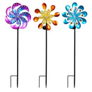 Cottage Garden Wind Spinner, Solar Metal Crystal Flower, CDU