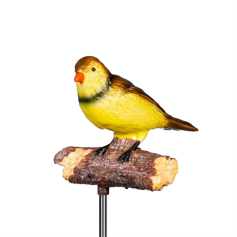 Sparrow Chirping Charmer Solar Garden Stake