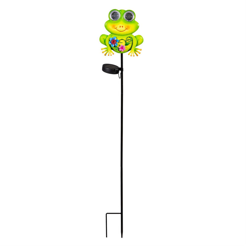 Playful Peepers Solar Garden Stake, Frog