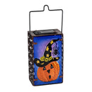 Halloween Glass and Metal Solar Lantern, 7"H