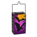 Halloween Glass and Metal Solar Lantern, 7"H