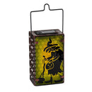 Halloween Glass and Metal Solar Lantern, 7"H