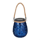 Twas the Night Outdoor Lamp & Lighting, Glass Solar Lantern, Debossed Metallic, 9"H, Asst of 4