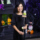 Haunted House Garden Stake, Witchy Warblers Solar Garden Stake, 28"H, CDU