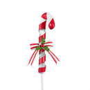Sugar and Stripes Garden Stake, Solar Garden Stake, Candy Cane, 32"H, CDU