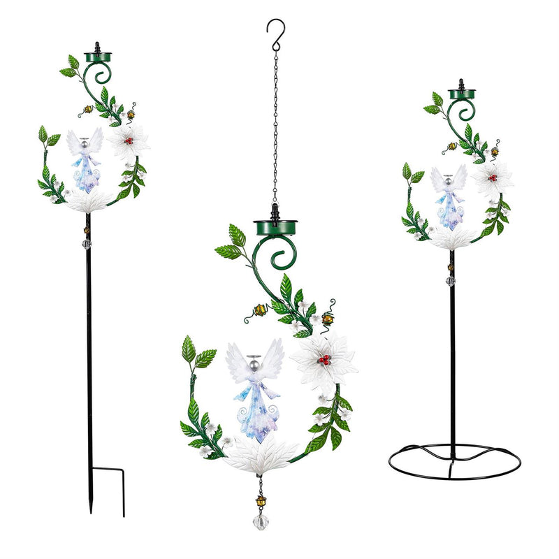 Season to Sparkle Garden Stake, 4-in-1 Solar Garden Stake, Angel, 48"H