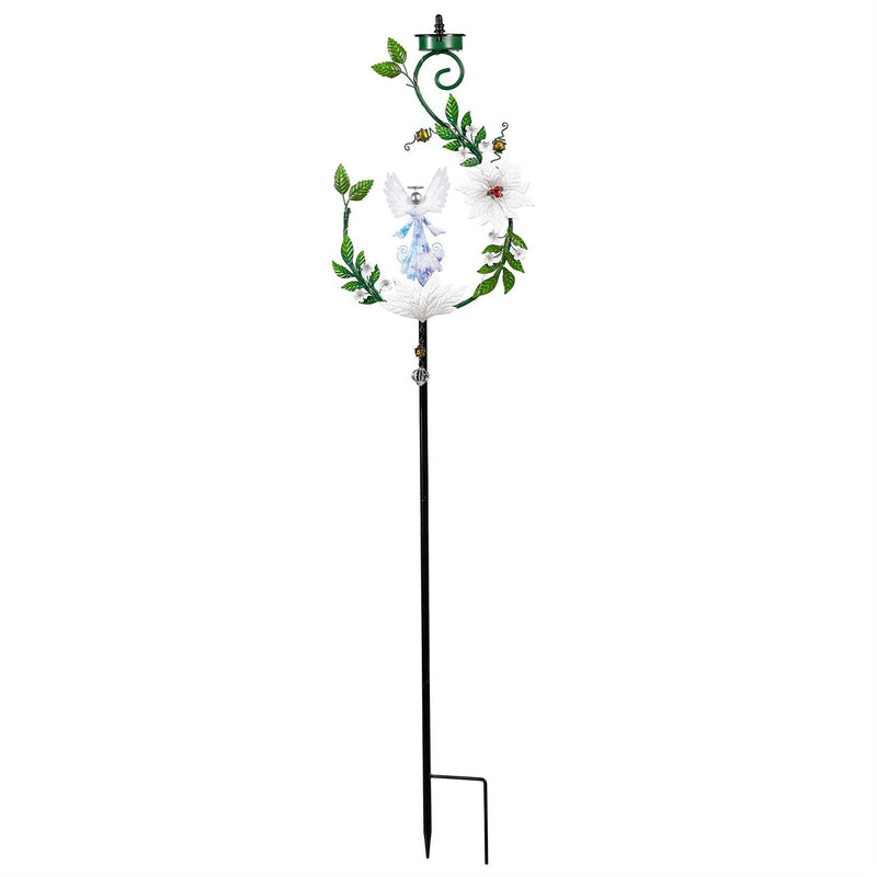 Season to Sparkle Garden Stake, 4-in-1 Solar Garden Stake, Angel, 48"H