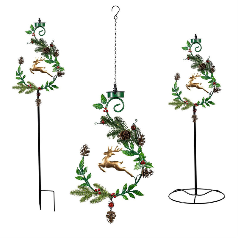 Shades of Green Garden Stake, 4-in-1 Solar Garden Stake, Deer, 48"H