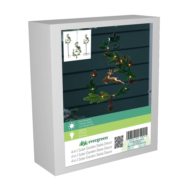 Shades of Green Garden Stake, 4-in-1 Solar Garden Stake, Deer, 48"H