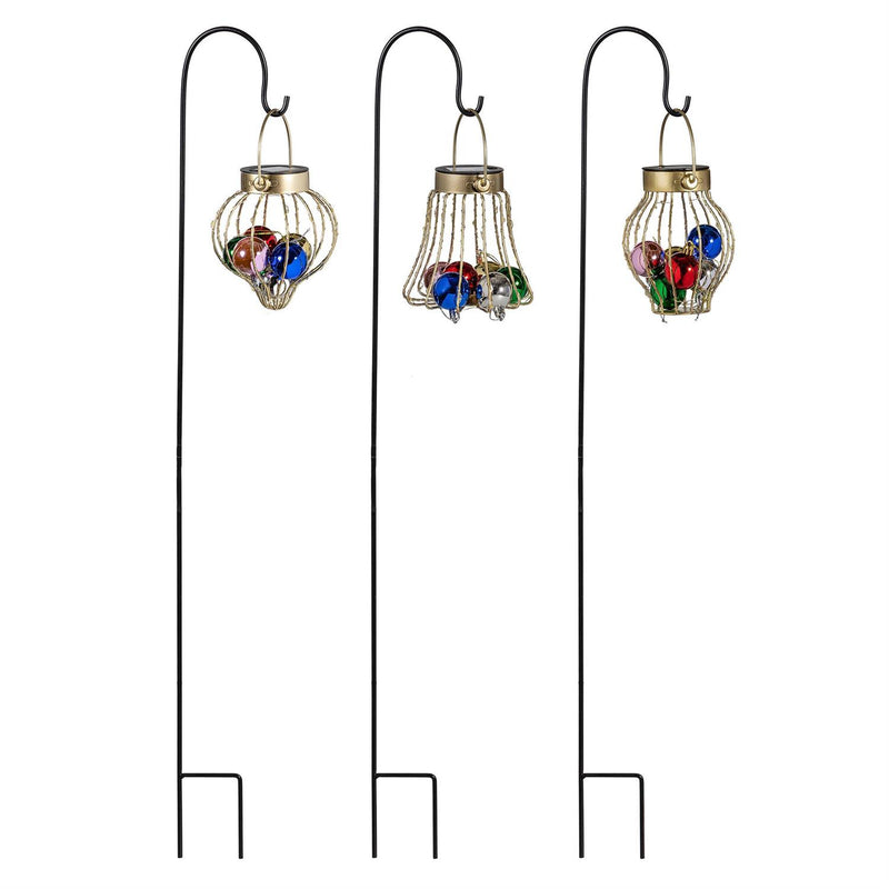 Joyful Traditions Garden Stake, Solar Garden Stake, Ornament Ball, 36"H, Asst of 3