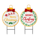 Joyful Traditions Garden Stake, Solar Garden Stake, Merry Christmas Ornament, 27"H, Asst of 2