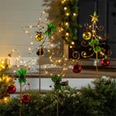 Howdy Holidays Garden Stake, Solar Garden Stake, Jingle Bell Motif, 42"H, Asst of 4, CDU