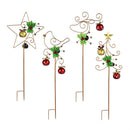 Howdy Holidays Garden Stake, Solar Garden Stake, Jingle Bell Motif, 42"H, Asst of 4, CDU